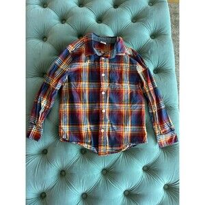 Boys Gymboree Fall Thanksgiving plaid check button down shirt size Small